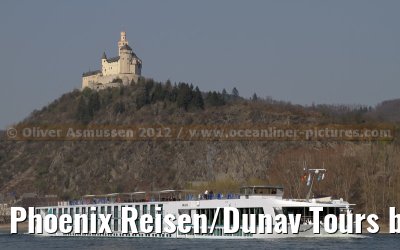 Phoenix Reisen/Dunav Tours brand new ARIANA on the first journey from Koblenz to Rudesheim - March 22, 2012