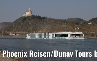 Phoenix Reisen/Dunav Tours brand new ARIANA on the first journey from Koblenz to Rudesheim - March 22, 2012