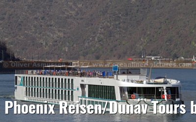 Phoenix Reisen/Dunav Tours brand new ARIANA on the first journey from Koblenz to Rudesheim - March 22, 2012