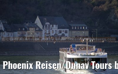 Phoenix Reisen/Dunav Tours brand new ARIANA on the first journey from Koblenz to Rudesheim - March 22, 2012