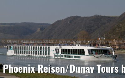 Phoenix Reisen/Dunav Tours brand new ARIANA on the first journey from Koblenz to Rudesheim - March 22, 2012