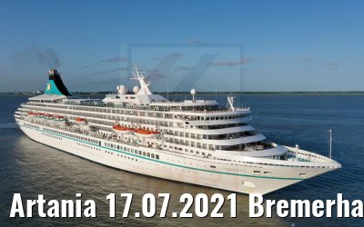 Artania 17.07.2021 Bremerhaven Ankunft