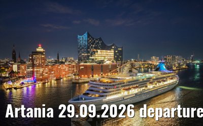 Artania 29.09.2026 departure Hamburg Elbphilharmonie