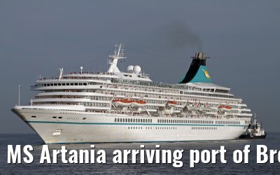 MS Artania arriving port of Bremerhaven, 29. July 2013