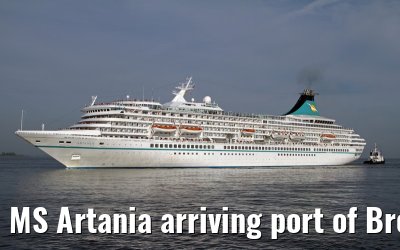 MS Artania arriving port of Bremerhaven, 29. July 2013