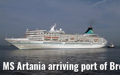 MS Artania arriving port of Bremerhaven, 29. July 2013