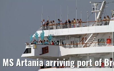 MS Artania arriving port of Bremerhaven, 29. July 2013