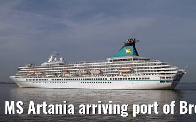 MS Artania arriving port of Bremerhaven, 29. July 2013