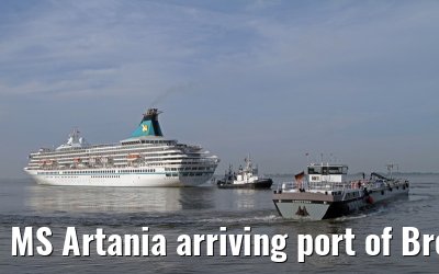 MS Artania arriving port of Bremerhaven, 29. July 2013