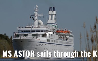 MS ASTOR sails through the Kiel Canal on 03 May 2013