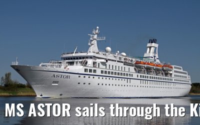 MS ASTOR sails through the Kiel Canal on 03 May 2013