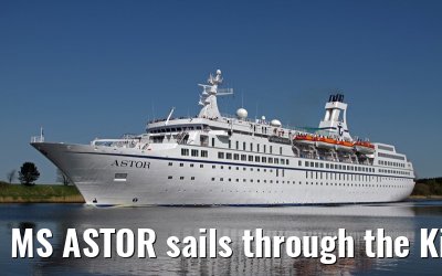 MS ASTOR sails through the Kiel Canal on 03 May 2013