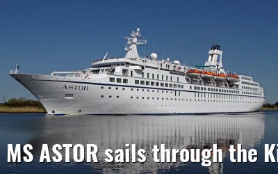 MS ASTOR sails through the Kiel Canal on 03 May 2013