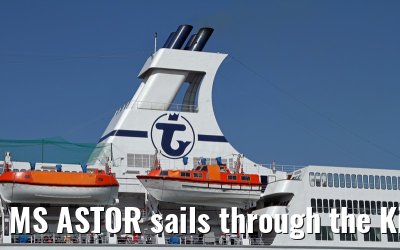 MS ASTOR sails through the Kiel Canal on 03 May 2013