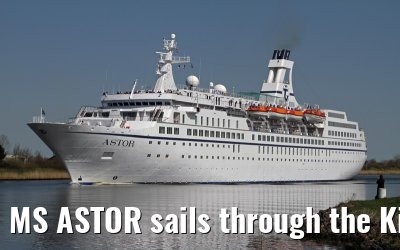 MS ASTOR sails through the Kiel Canal on 03 May 2013