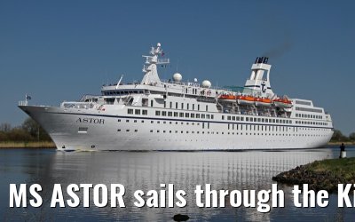 MS ASTOR sails through the Kiel Canal on 03 May 2013