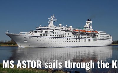 MS ASTOR sails through the Kiel Canal on 03 May 2013