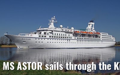 MS ASTOR sails through the Kiel Canal on 03 May 2013