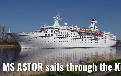 MS ASTOR sails through the Kiel Canal on 03 May 2013