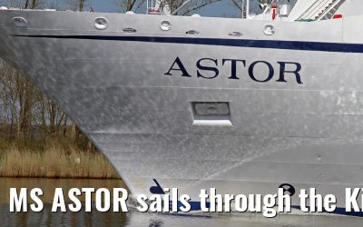 MS ASTOR sails through the Kiel Canal on 03 May 2013