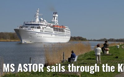 MS ASTOR sails through the Kiel Canal on 03 May 2013