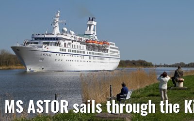 MS ASTOR sails through the Kiel Canal on 03 May 2013