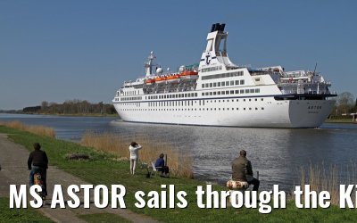 MS ASTOR sails through the Kiel Canal on 03 May 2013