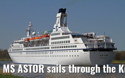 MS ASTOR sails through the Kiel Canal on 03 May 2013