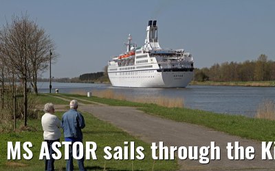 MS ASTOR sails through the Kiel Canal on 03 May 2013