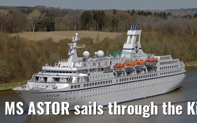 MS ASTOR sails through the Kiel Canal on 03 May 2013