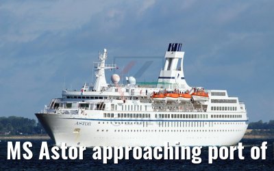 MS Astor approaching port of Kiel 11.08.2018 K. Kaulfuss