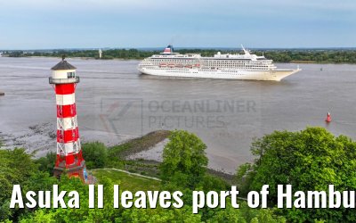 Asuka II leaves port of Hamburg 21.05.2024