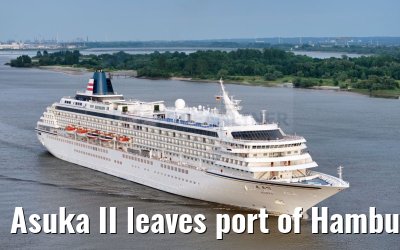 Asuka II leaves port of Hamburg 21.05.2024