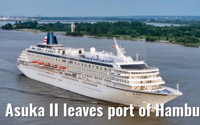 Asuka II leaves port of Hamburg 21.05.2024