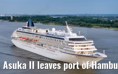 Asuka II leaves port of Hamburg 21.05.2024