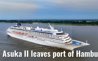 Asuka II leaves port of Hamburg 21.05.2024