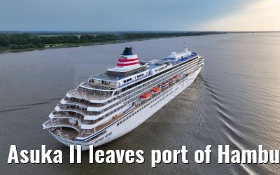 Asuka II leaves port of Hamburg 21.05.2024