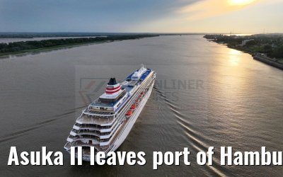 Asuka II leaves port of Hamburg 21.05.2024