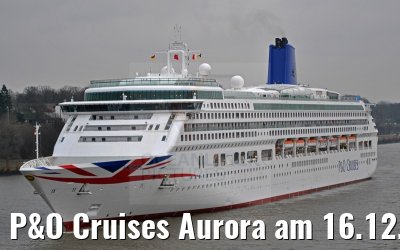 P&O Cruises Aurora am 16.12.2014 auf der Elbe