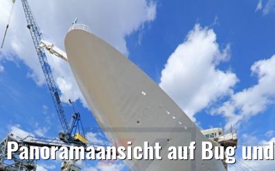 Panoramaansicht auf Bug und Anker MS Amera