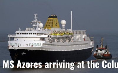 MS Azores arriving at the Columbus Cruise Center Bremerhaven, 03.04.2014