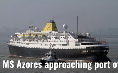 MS Azores approaching port of Bremerhaven, 29.03.2014