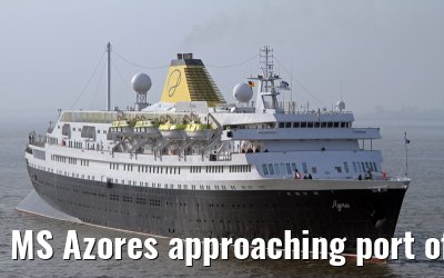 MS Azores approaching port of Bremerhaven, 29.03.2014