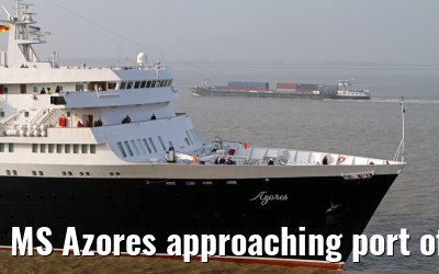MS Azores approaching port of Bremerhaven, 29.03.2014
