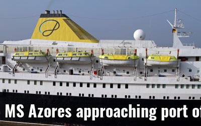 MS Azores approaching port of Bremerhaven, 29.03.2014