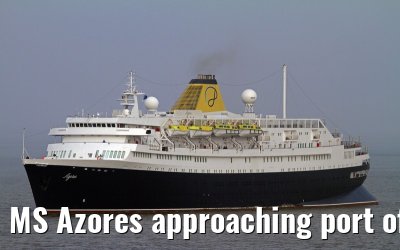 MS Azores approaching port of Bremerhaven, 29.03.2014