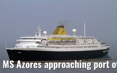 MS Azores approaching port of Bremerhaven, 29.03.2014