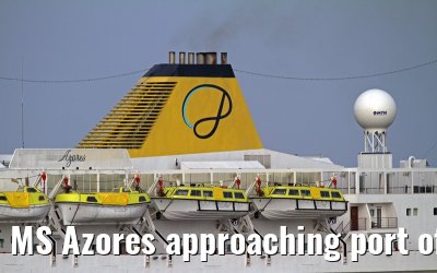 MS Azores approaching port of Bremerhaven, 29.03.2014