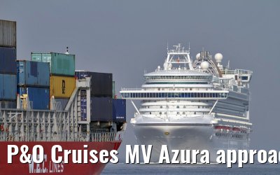 P&O Cruises MV Azura approaching port of Rotterdam, 23. April 2011