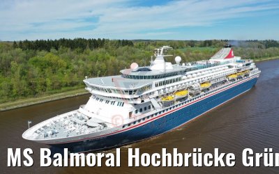 MS Balmoral Hochbrücke Grünental am Nord-Ostsee-Kanal 25.04.2019
